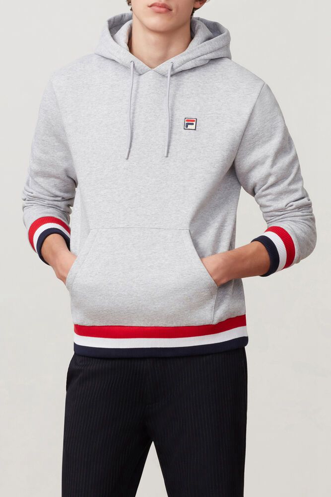 Fila Caro Hoodie Grey - Mens - 48350IHNJ